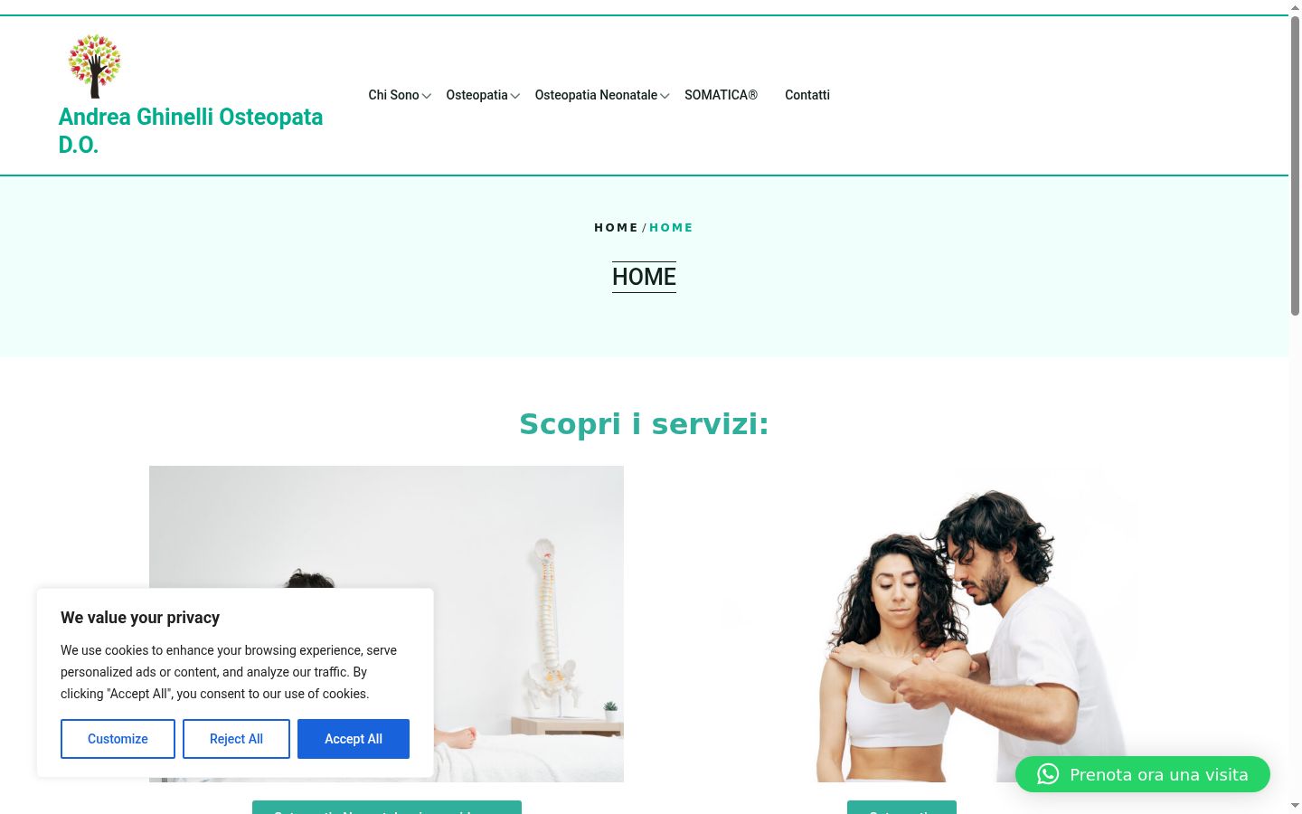 Screenshot of the consent banner shown before any interaction