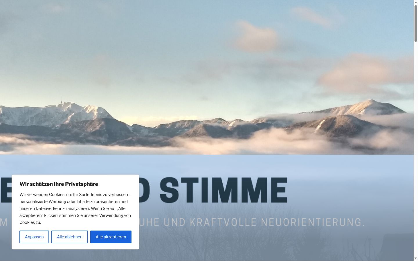Screenshot del banner di consenso mostrato prima di qualsiasi interazione