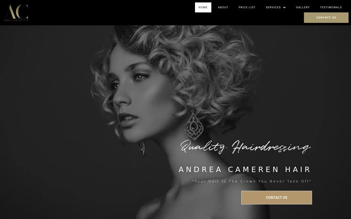 Screenshot of andreahair.co.uk