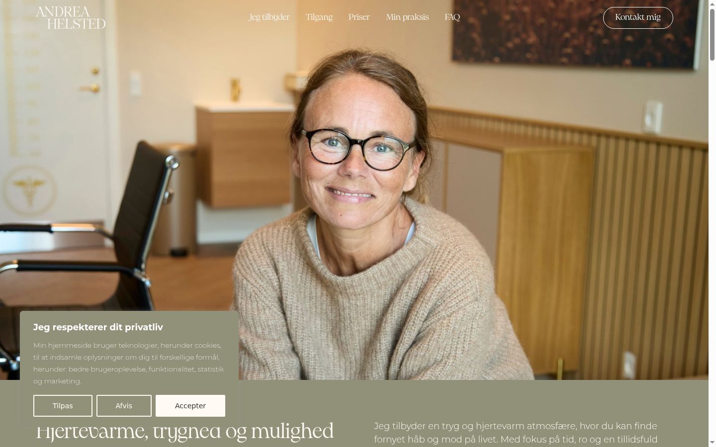 Skärmbild av samtyckesbannern som visades före någon interaktion