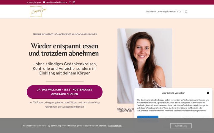 Screenshot of andreahintze.de
