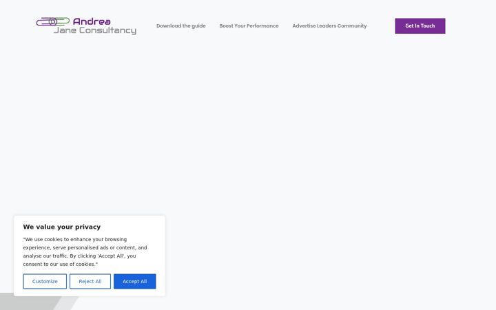 Screenshot of andreajaneconsultancy.co.uk