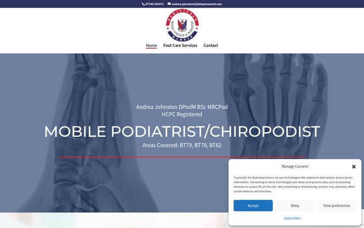 Screenshot of andreajohnston.co.uk