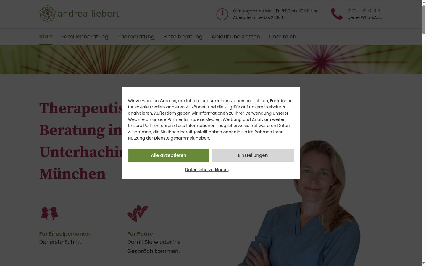 Skärmbild av samtyckesbannern som visades före någon interaktion