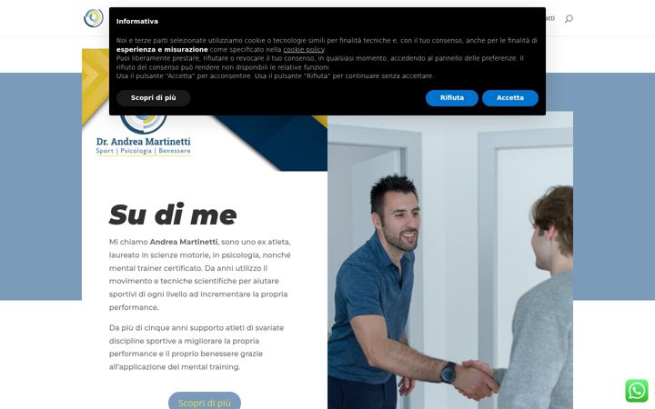Kuvakaappaus sivustosta andreamartinetti.it