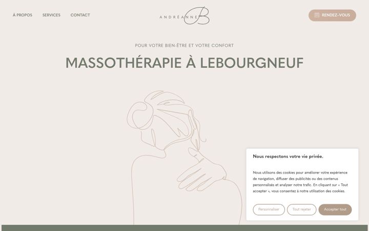 Screenshot of andreannemasso.ca
