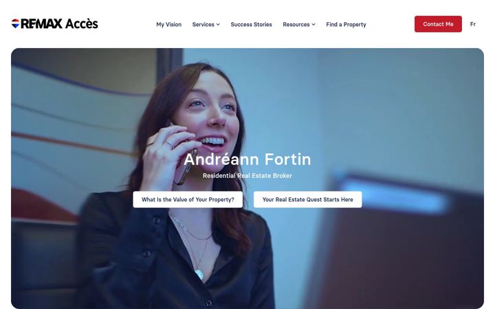 Screenshot of andreannfortin.com
