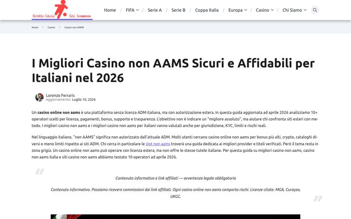 Kuvakaappaus sivustosta andreanunziata.it
