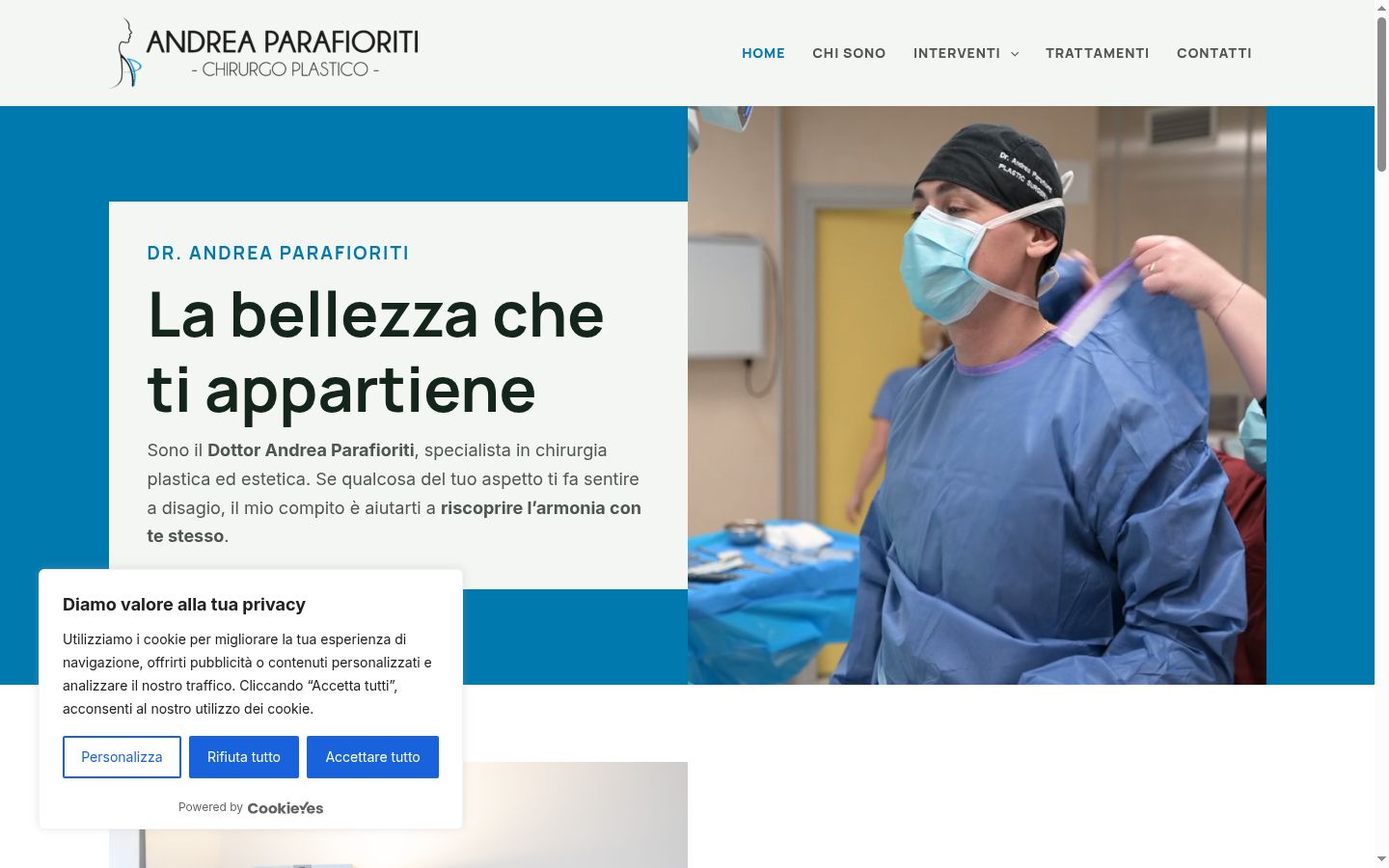 Snimka zaslona bannera za privolu prikazanog prije bilo kakve interakcije