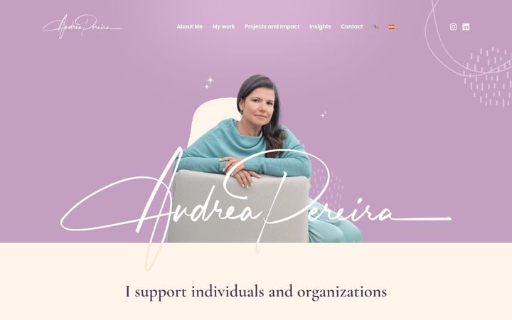 Екранна снимка на andreapereira.org