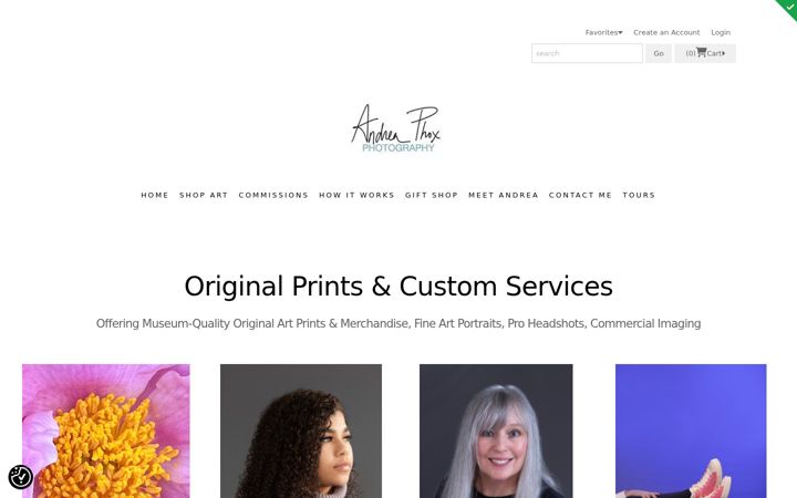 Screenshot of andreaphox.com