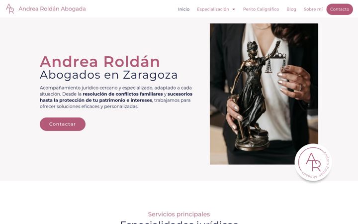 Screenshot of andrearoldanabogada.com