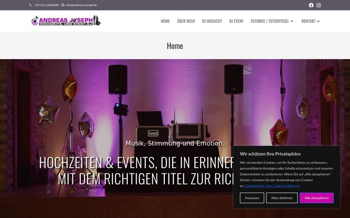 Screenshot von andreas-joseph.de