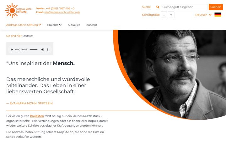 Screenshot of andreas-mohn-stiftung.de
