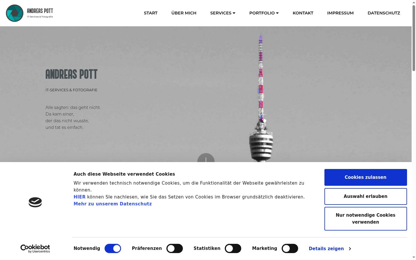 Screenshot of the consent banner shown before any interaction