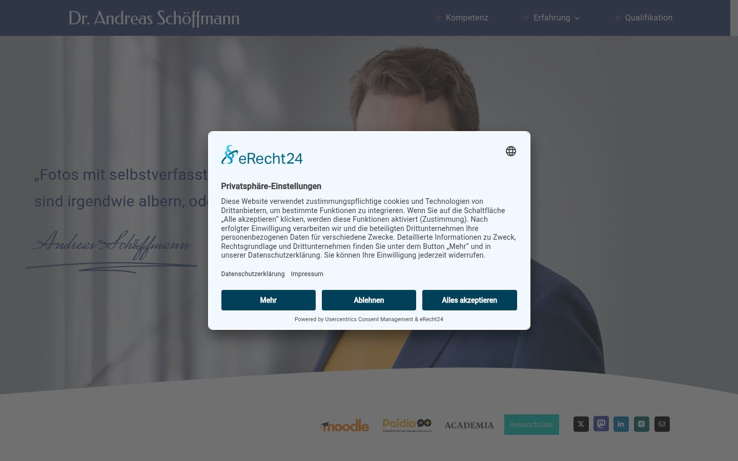 Screenshot of the consent banner shown before any interaction