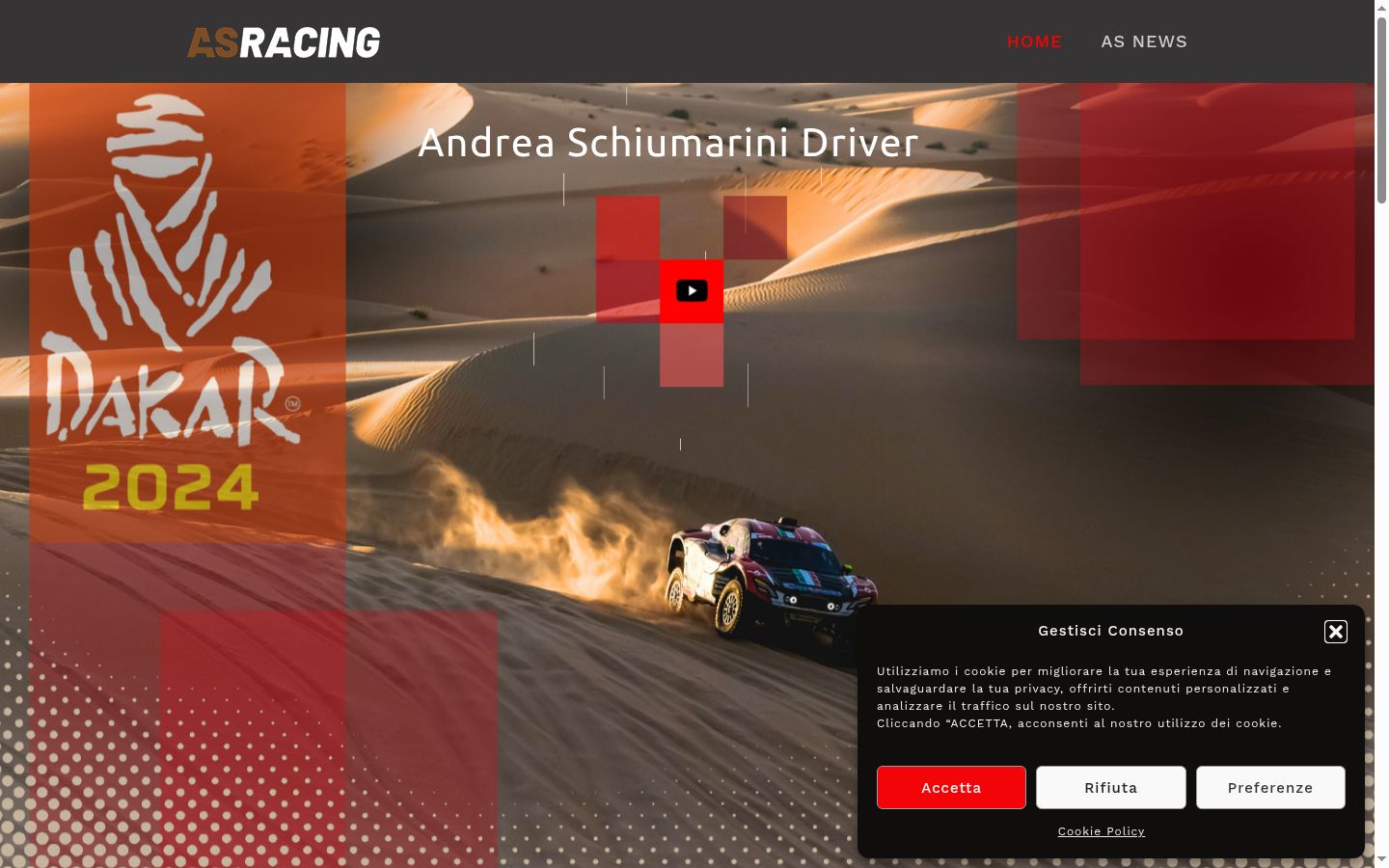 Screenshot del banner di consenso mostrato prima di qualsiasi interazione