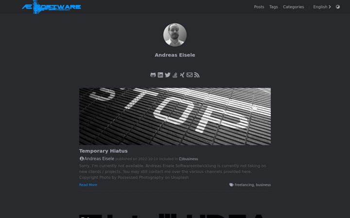 Screenshot of andreaseisele.com