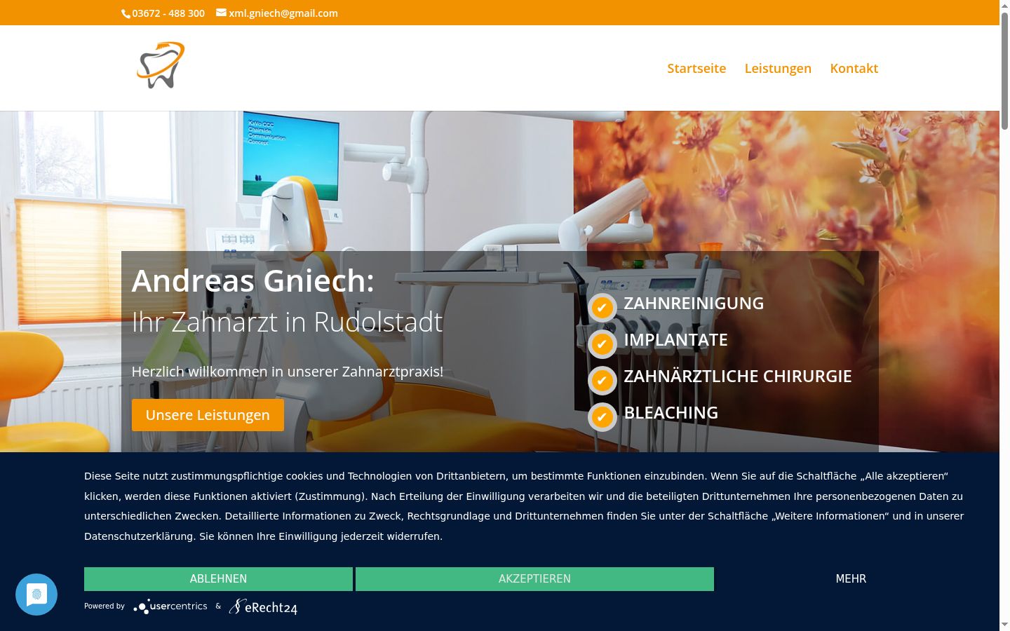Screenshot del banner di consenso mostrato prima di qualsiasi interazione