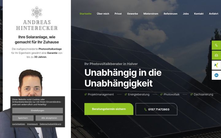 Skärmbild av andreashinterecker.de