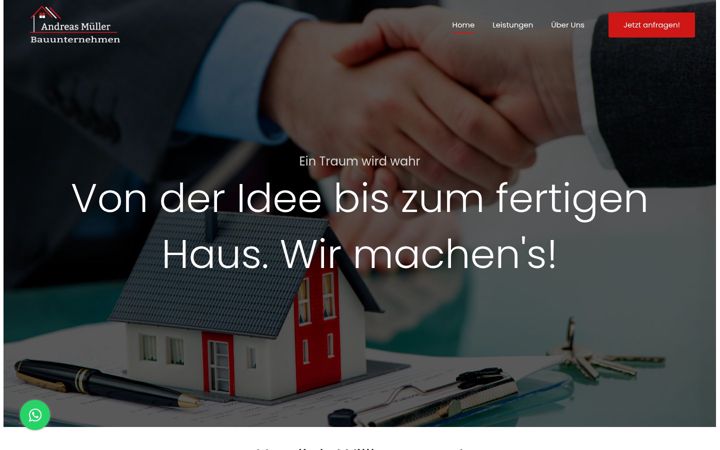 Screenshot of andreasmuellerbau.de