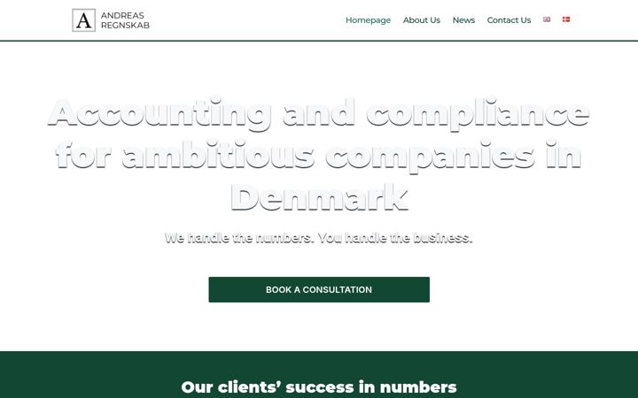 Screenshot of andreasregnskab.dk