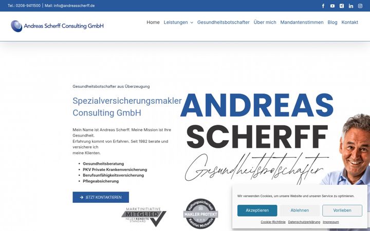 Skjermbilde av andreasscherff.de