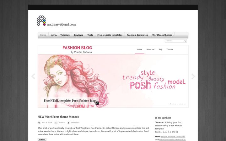 Screenshot of andreasviklund.com