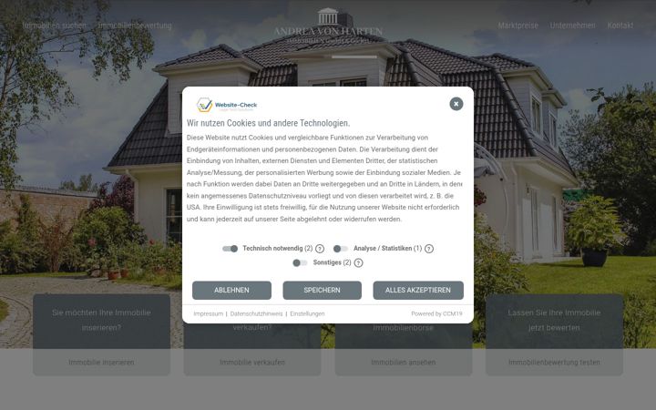 Screenshot of andreavonharten.de