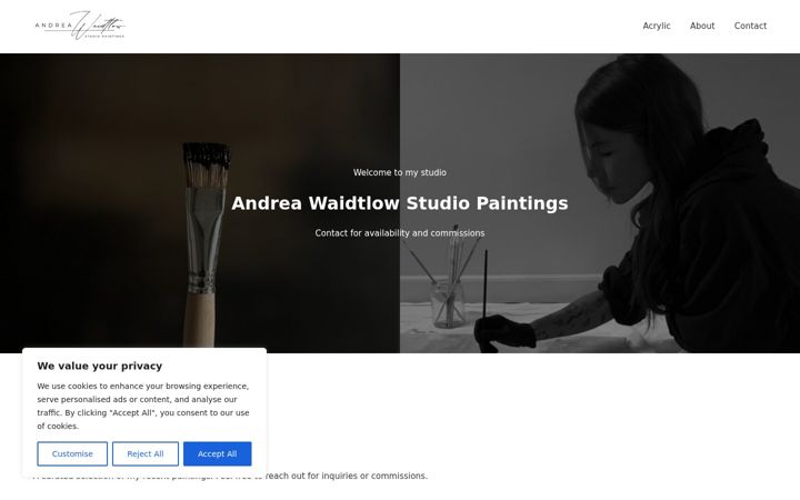 Screenshot of andreawaidtlowstudiopaintings.com