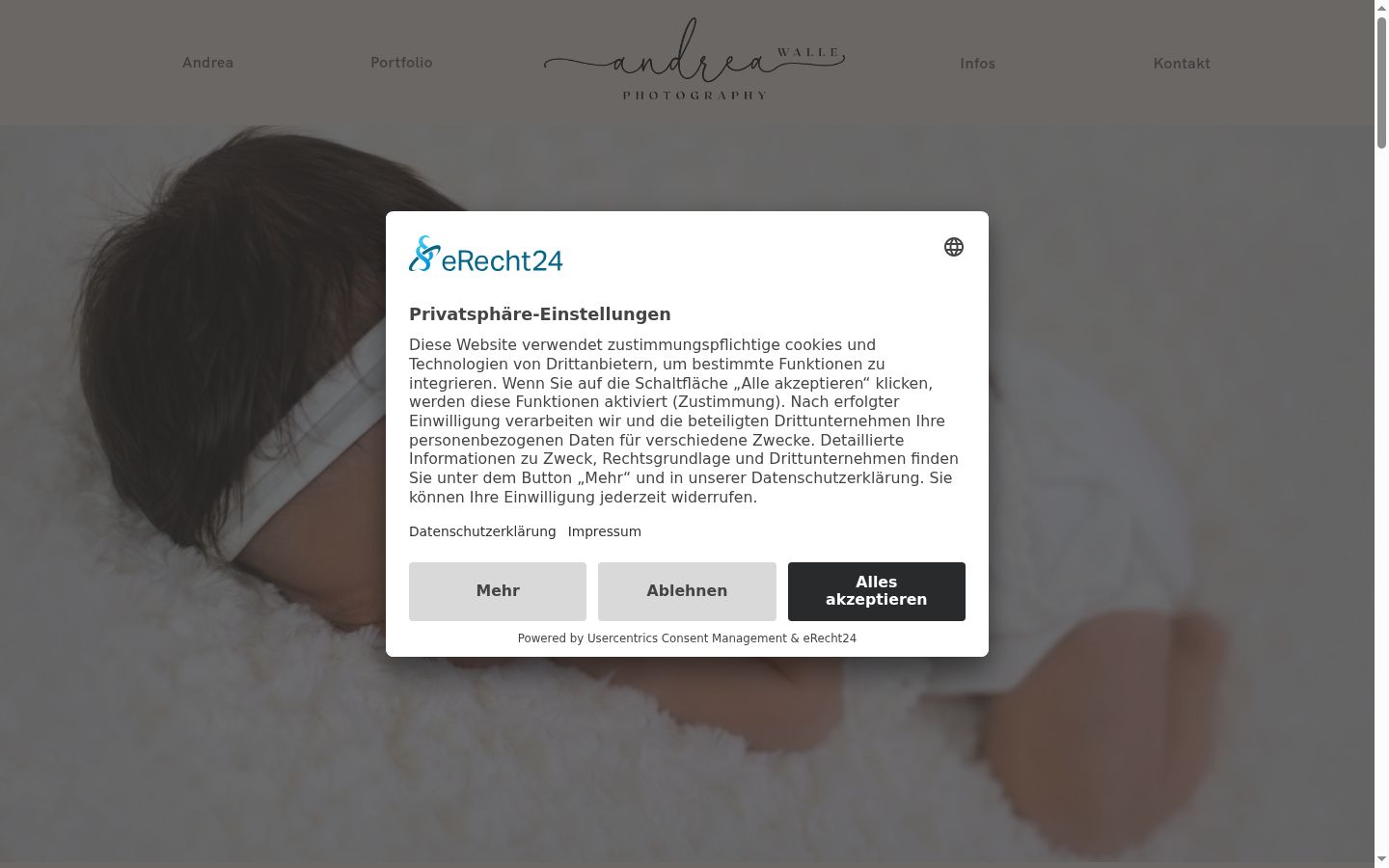 Screenshot of the consent banner shown before any interaction