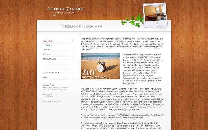 Screenshot of andreazander.de
