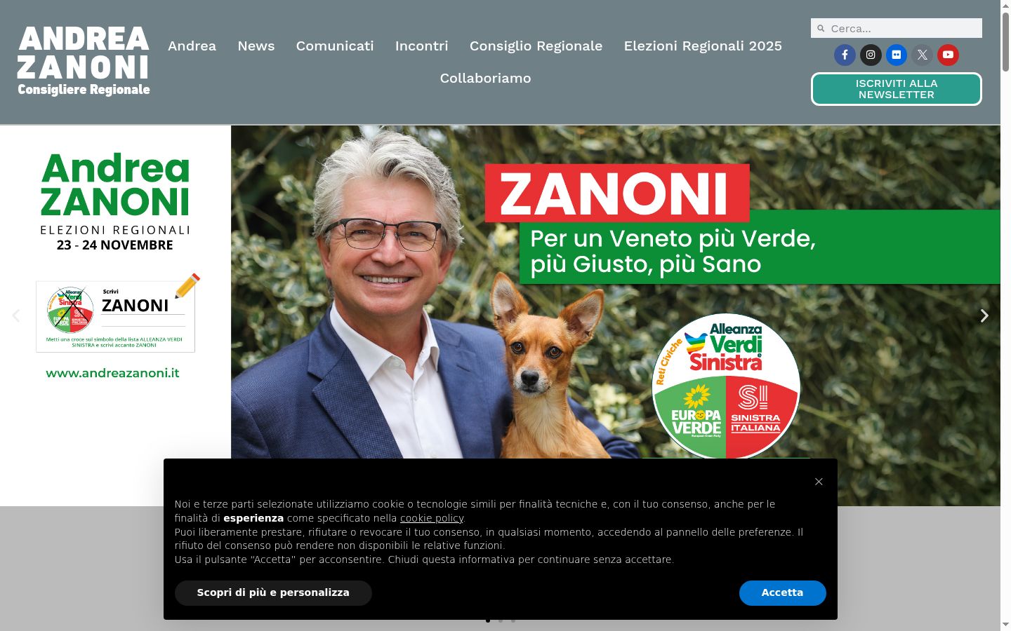 Screenshot van de toestemmingsbanner zoals getoond vóór enige interactie