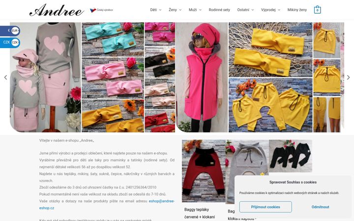 Screenshot of andree-eshop.cz