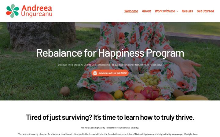 Ekrano kopija andreeaungureanu.com