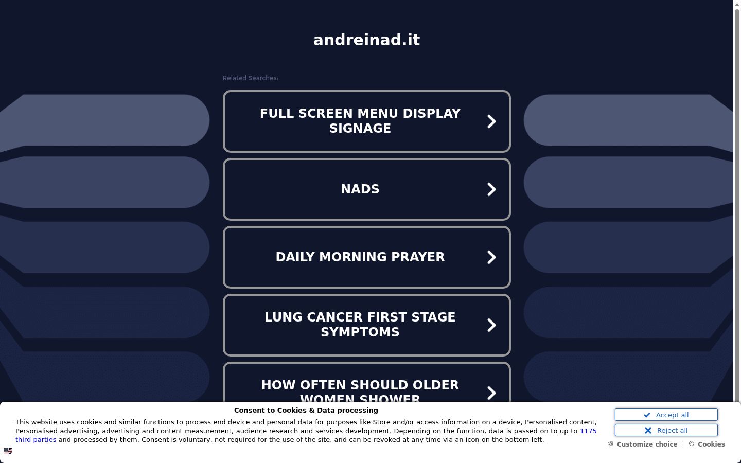 Screenshot of the consent banner shown before any interaction