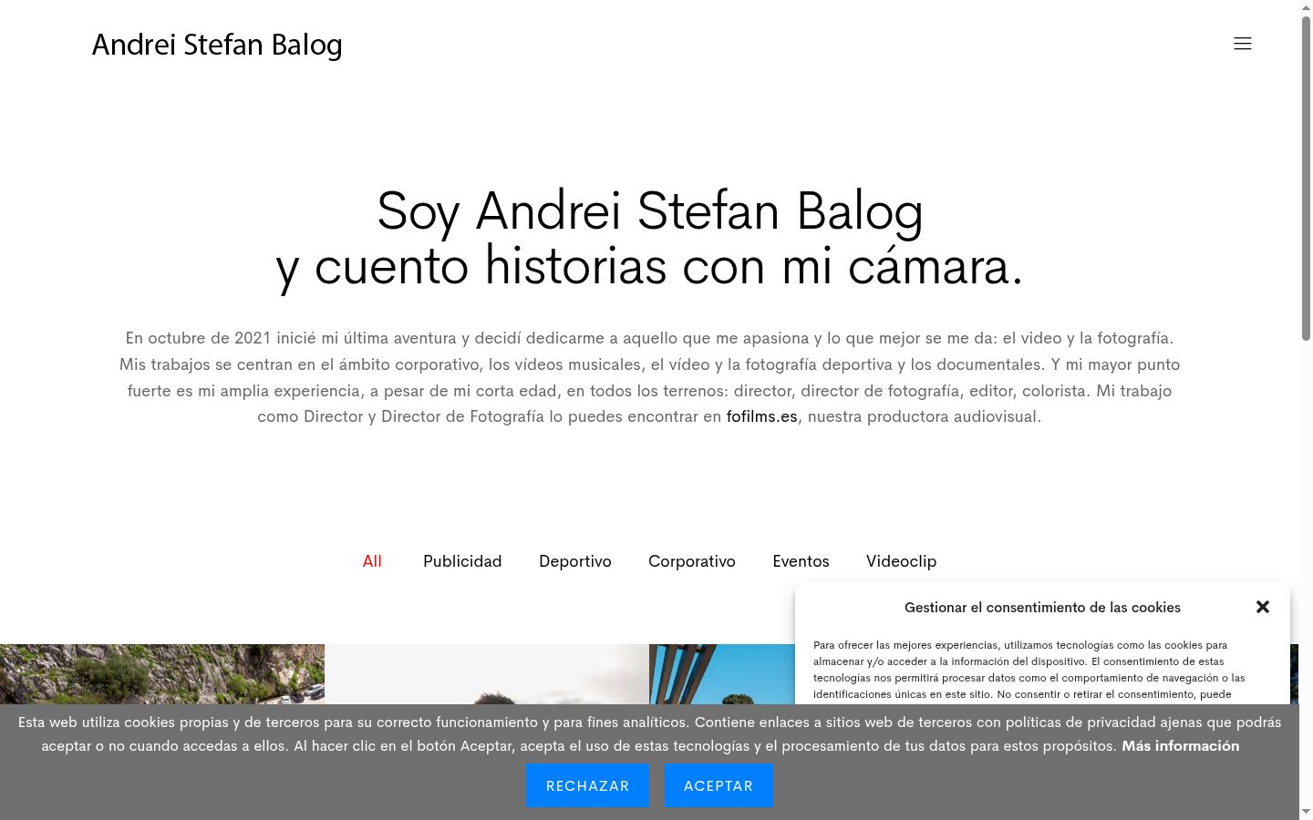 Screenshot of the consent banner shown before any interaction