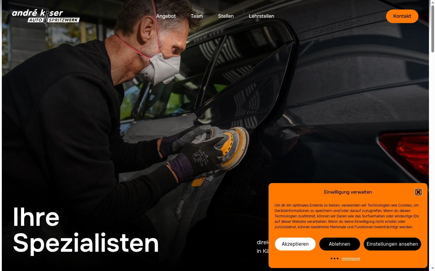 Screenshot del banner di consenso mostrato prima di qualsiasi interazione