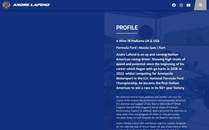 Screenshot of andrelafondracing.com