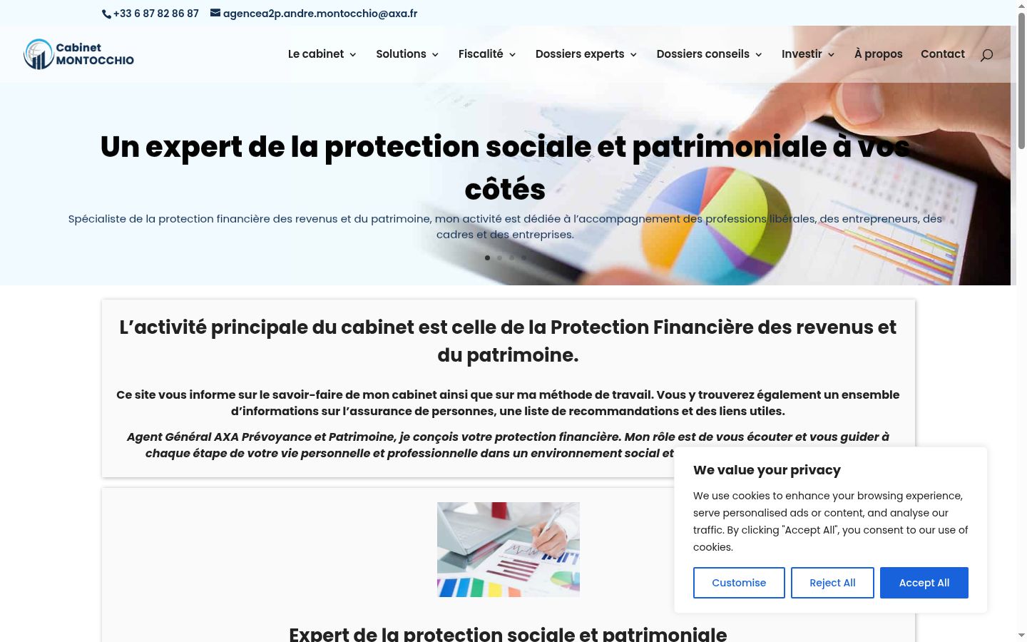 Capture d'écran de la bannière de consentement affichée avant toute interaction