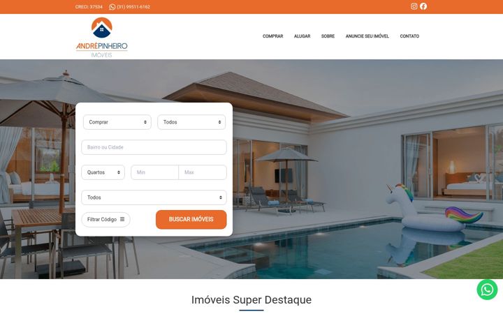 Screenshot of andrepinheiroimoveis.com.br