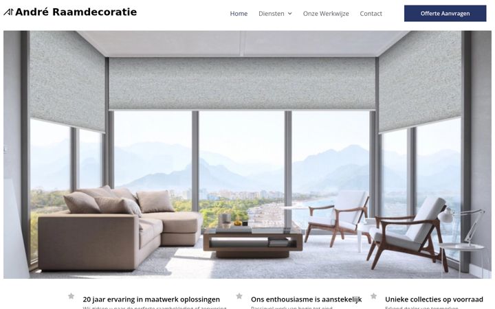 Captură de ecran a andreraamdecoratie.nl
