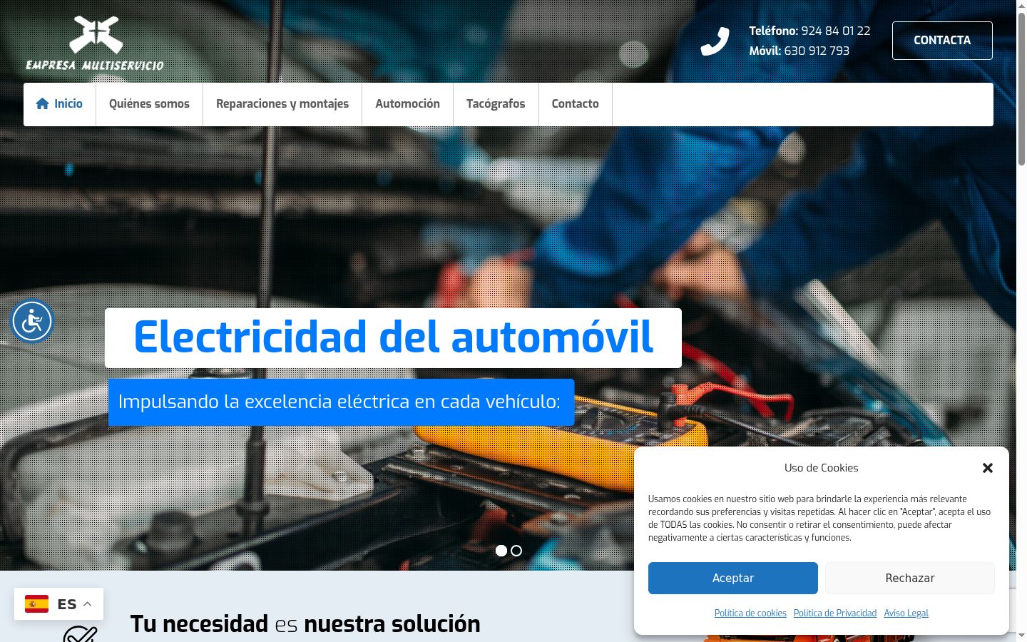 Screenshot del banner di consenso mostrato prima di qualsiasi interazione