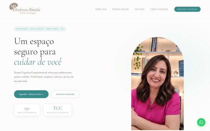 Screenshot of andressaalmeidapsico.com.br