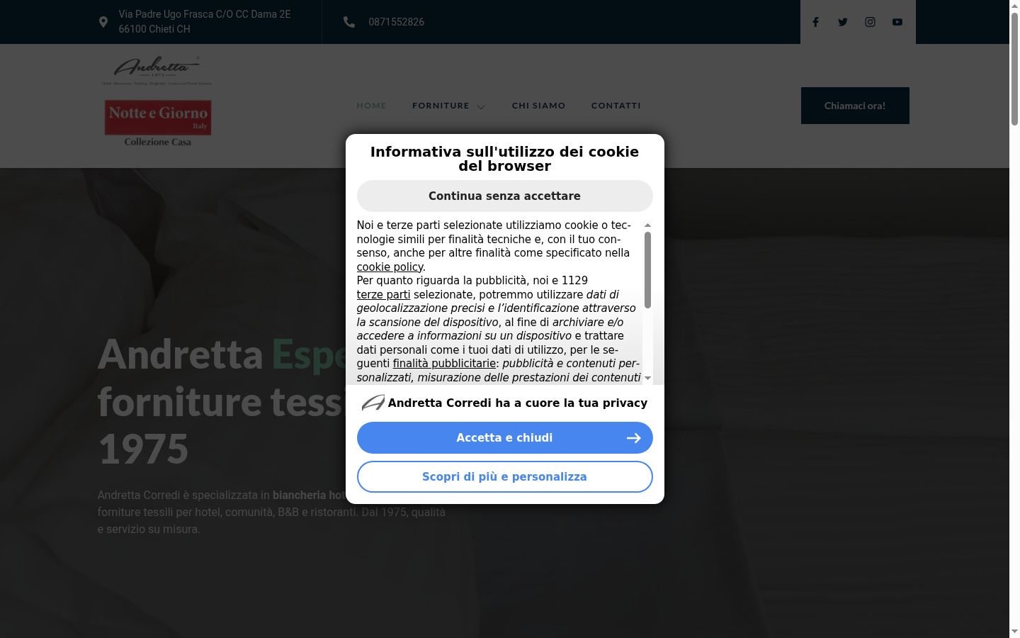Screenshot of the consent banner shown before any interaction