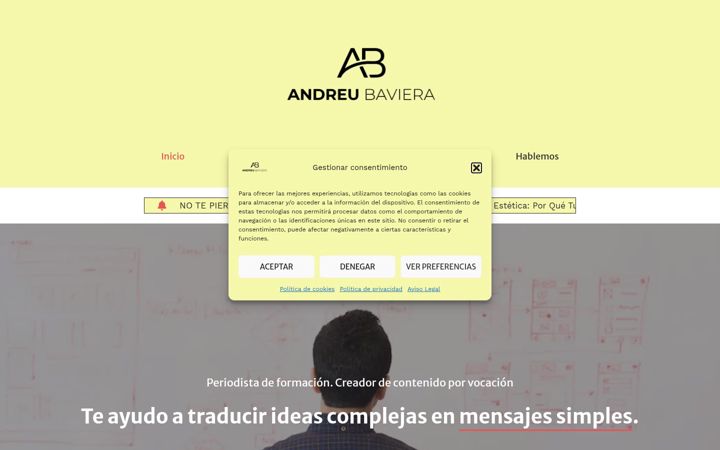 Екранна снимка на andreubaviera.es