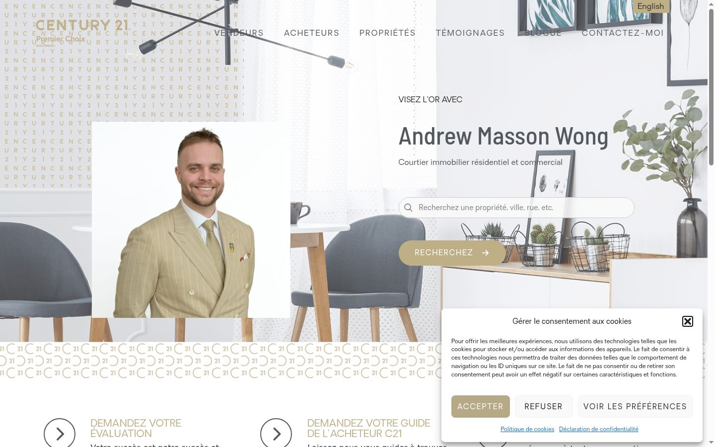 Screenshot of the consent banner shown before any interaction
