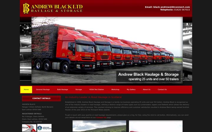 Screenshot of andrewblackhaulage.co.uk