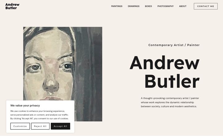 Screenshot of andrewbutlerartist.com