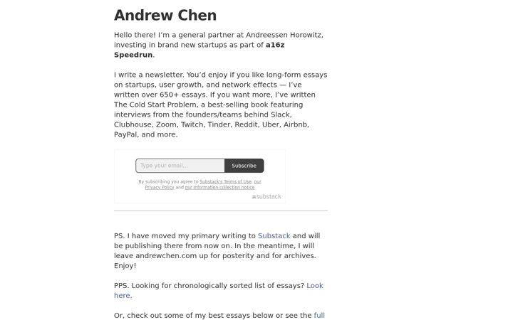 Screenshot of andrewchen.co